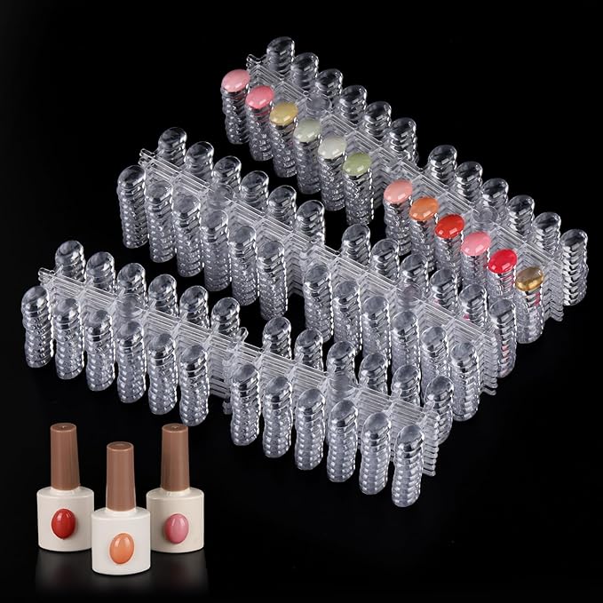 Tbestmax 720 Pcs Nail Polish Swatch Dots, Cat Eye Shape False Nail Polish Color Display Tips with Adhesive Sticker for Nail Polish Training Practicing
