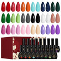 Gel Nail Polish Kit- 18 Trendy Colors Soak Off UV Gel Polish, Long Lasting Chip Resistant & High Shine, DIY Home Manicure & Salon Use, for Women & Teens