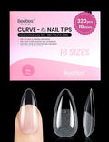 Beetles Gel Nail Tips Curve-EX - Almond Medium, 320pcs 16 Sizes, Etch-X Half Matte Full Cover Soft Acrylic False Press on Nail Tips Easy DIY Nail Extension Art Salon for Curved & Natural Nail Beds