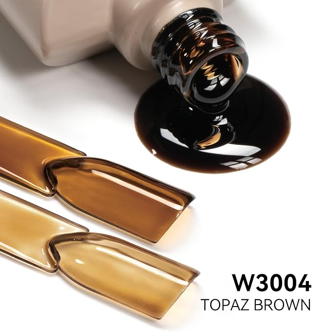 MAYCHAO 15ML Jelly Topaz Brown Gel Nail Polish 1Pc Transparent Amber Brown Gel Polish Soak Off UV LED Translucent Nail Polish Nail Art Starter Manicure Salon DIY at Home, 0.5 OZ