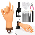 Yokilly Practice Hand for Acrylic Nails, Bendable Soft Nail Practice Hand, Flexible Plastic Nail Hand Practice, Fake Mannequin Training Hand for Nails Practice (with Clamp Holder) / Black