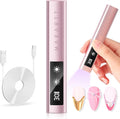 Makartt UV Nail Lamp, Handheld Flash Cure Lamp with Painless Mode Rechargeable Portable Nail Light 800mAh with LCD Display & 3 Timers for Home & Salon(Rose Gold)