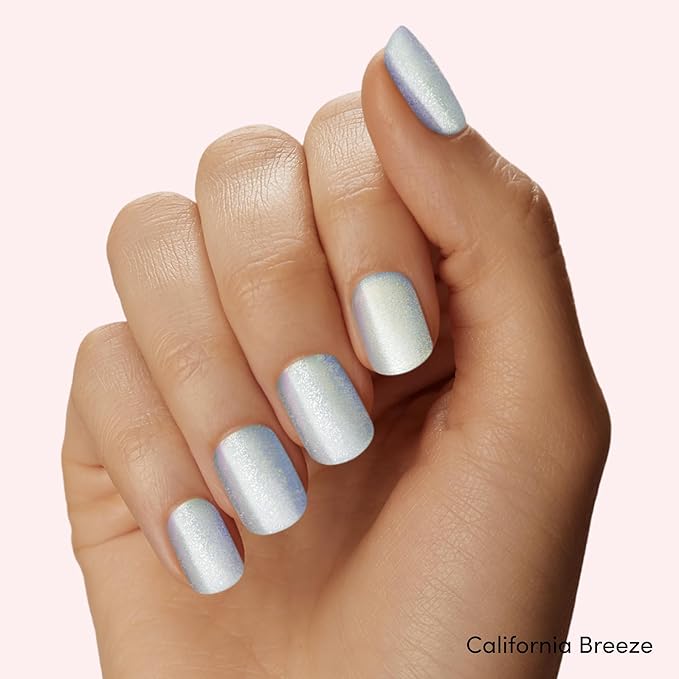 Dashing Diva Glaze Nail Strip Duo - Mermaid Tail Collection - Stone Cold & California Breeze - Long Lasting, Chip Resistant, Semi-Cured Gel Nail Strips - Contains 2 Colors