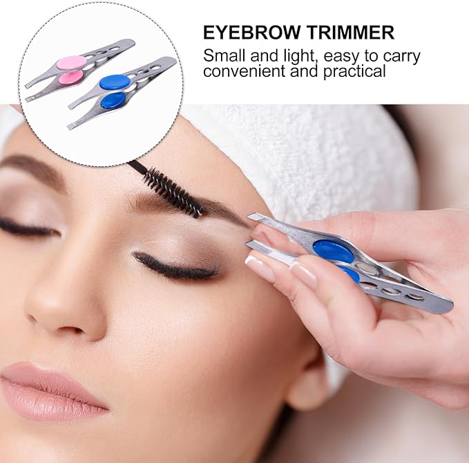 FRCOLOR 4pcs Stainless Steel Eyebrow Tweezers Eyebrow Sissor Kit Facial Tweezers Specialty Tools Clamp Eyelash Tweezers for Extensions Clips Tool Miss Selector Nail