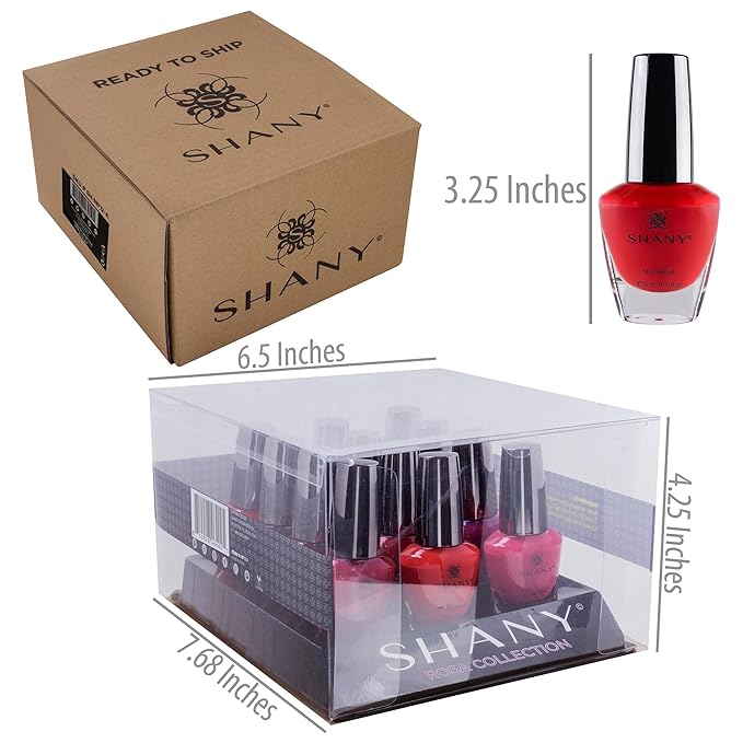 SHANY DIY Nail Polish Set - Quick Dry Nail Lacquer Kit, Vibrant & Colorful DIY Collection, Semi Glossy, Shimmery & Matte Finishes - Full Size - 12 Colors - Rosa
