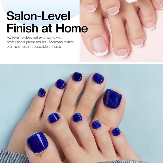 Morovan Nail Polygel Slip Solution: Salon-Grade Slip Liquid & Dual Toenail Forms for Beginner-Friendly Gel Nail Extension & Anti-Stick Application