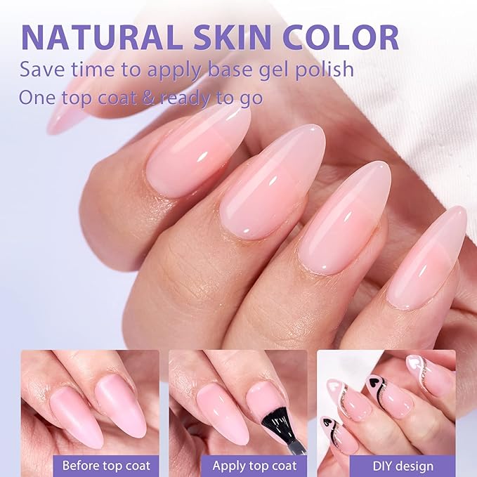 BTArtbox XCOATTIPS Natural Nail Tips - Matte Medium Almond Press On Nails Pink, Long Lasting Soft Gel Nails False Nail, Soak Off Acrylic Fake Nails Extensions for Nail Art DIY Women
