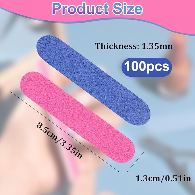 cobee 100 Pcs Nail File Professional Nail Files, 180/240 Grit Nail Files, Double Sided Emery Board Nail Styling Manicure Tools for Women Nail Care(8.5 x 1.3 cm)