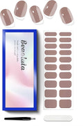 Semi Cured Gel Nail Strips - UV Light Gel Nail Stickers - 20 Long Lasting Salon Quality Wraps (Haze Grey)