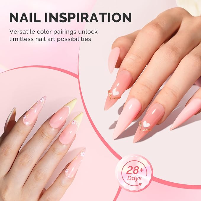 MelodySusie 3PCS 15ML Pink and Nude Pink Base Colors Builder Gel Set for Nails Thickening, Soak Off UV Extension Gel Rhinestone Glue in a Bottle for Nail Art Design Gift for Women DIY Manicure at Home