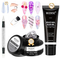 MIZHSE 30g Solid Builder Gel for Nails and Solid Nail Glue Gel, Clear Non-sticky Hard 3D Sculpting Glue for Press on Nails Manicure DIY at Home Salon