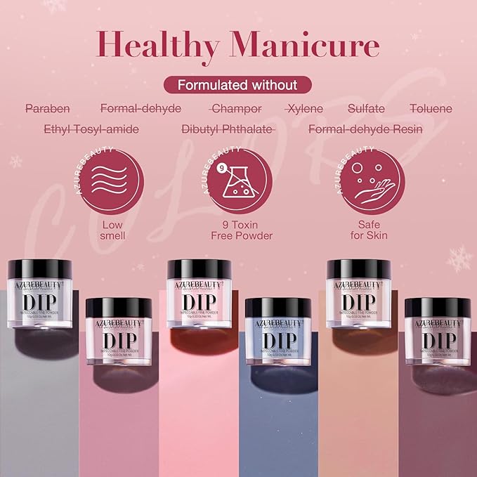 AZUREBEAUTY 31 Pcs Dip Powder Nail Kit Starter All Season 20 Colors Glitter Nude Gray Acrylic Nail Dip Powder System Essential Liquid Set for French Nails Art Manicure DIY Salon Gift for Women