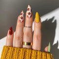 24 Pcs Press on Nails Almond Short Fake Nails Multiple Color Glossy Full Cover with Floral Designs Glue on Nails Reusable Acrylic Nails Removable Stick on Nails for Women Girls
