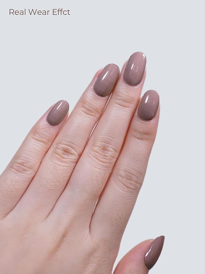 Semi Cured Gel Nail Strips - UV Light Gel Nail Stickers - 20 Long Lasting Salon Quality Wraps (Haze Grey)