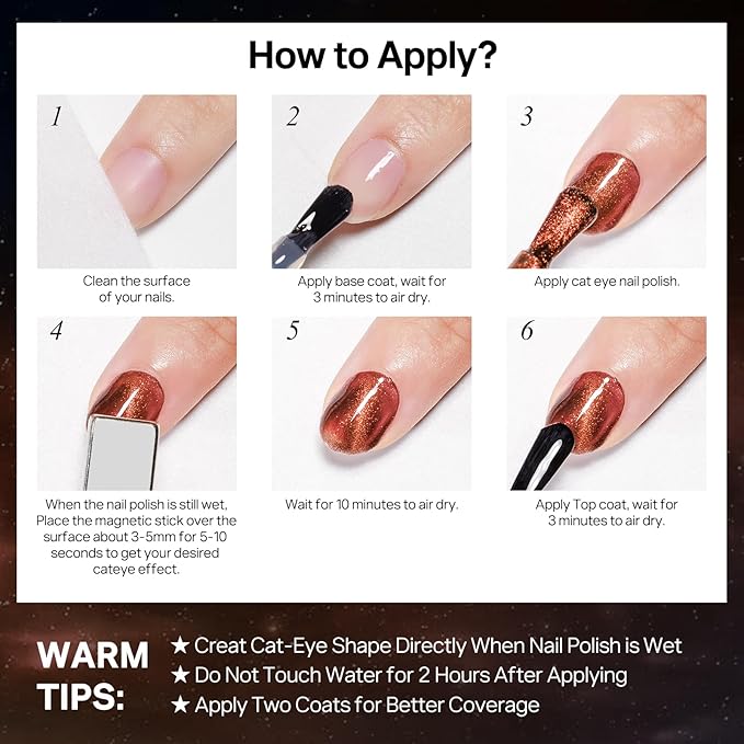 Magnetic Nail Polish Non Gel: Quick Dry Cat Eye Nail Polish Red Nail Lacquer Long Lasting Fingernails Fast Dry for Women Girls DIY Home