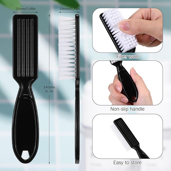 Patelai 200 Pcs Handle Grip Nail Brush Bulk Fingernail Brushes Pedicure Brush for Feet, Toes and Cleaning Fingernail(Black)