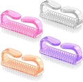 Handle Grip Nail Brush, Nail Brushes Hand Fingernail Brush Cleaner Scrubbing Kit Pedicure for Toes and Nails Men Women (4 Pack)