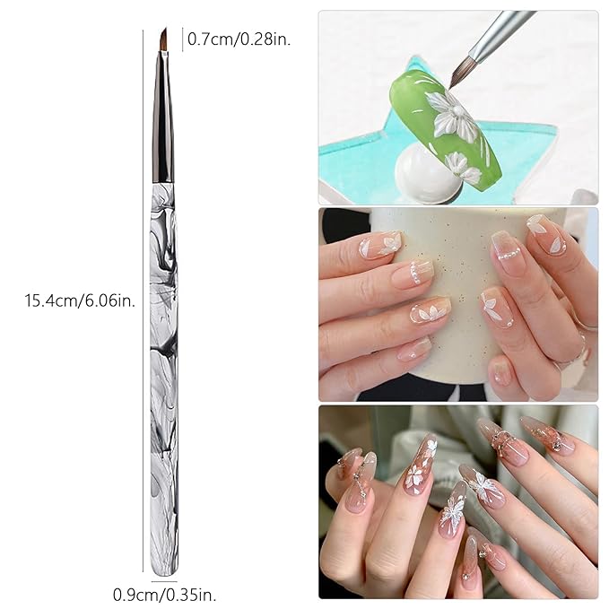 Triangular Pyramid Nail Brush, Quick Nail Painting Designs Tools for Flower, Petal & Butterfly - Acrylic & Gel Polish 3d Nail Art Brushes Pen for DIY & Salon Nail Supplies - 1pc