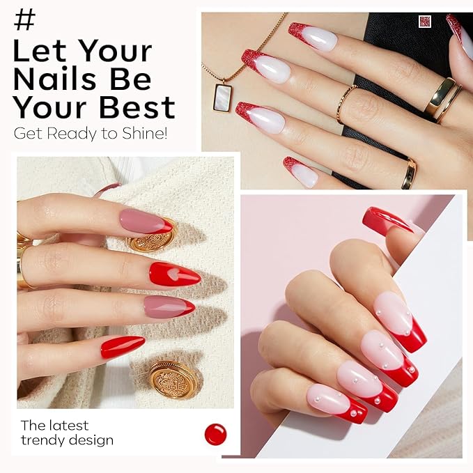 modelones Red Gel Nail Polish Set - 6 Colors 2026 Easter Ruby Glitter Cat Eye Magnetic Gel Polish Burgundy Red Sparkle Bloody Nail Polish Kit Soak Off LED Manicure Nail Art DIY Gift