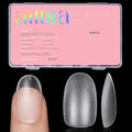 AILLSA Short Oval Nail Tips 450PCS Matte Full cover Nails Tips Acrylic Gel Clear No Need Filed Press on False Nail Tips Pre-Shaped for Nail Extension Fake Nail Tips Manicure 15 Sizes