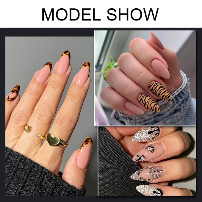 Almond Nail Tips, MORGLES 600Pcs Long-Lasting Soft Gel Nail Tips Medium Full Cover, 12 Sizes with Glue, Files and Cuticle Fork
