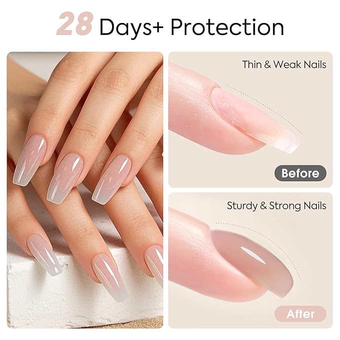 CANNI Quick Nail Builder Gel for Nails – 9ML Nude Soak-Off Nail Strengthening Gel for Apex Building DIY UV LED Manicure
