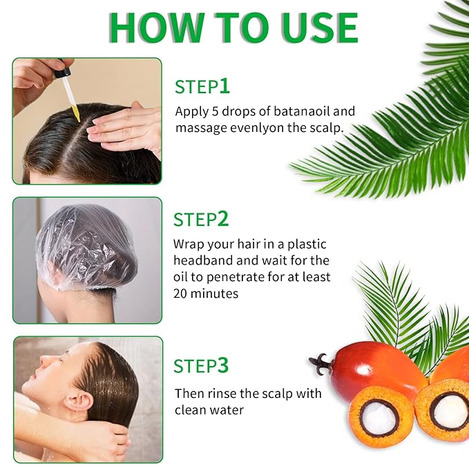 Batana Oil - Organic Cold-Pressed Hair Treatment for Growth, Eyelashes, Eyebrows, Skin & Nails