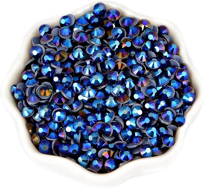 2880 Pieces SS16 Black AB Hotfix Rhinestones Flatback Round Crystal Glass Rhinestones Gems for Crafts Nail Face Art Clothes Shoes Bags DIY