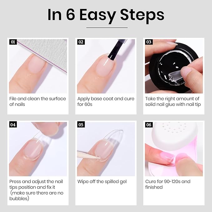 MIZHSE Solid Nail Glue, 18g Solid U V Gel Nail Glue Gel for Nails and Mini Light LED Lamp for Acrylic Nails Tips Long Lasting Rhinestone Glues for Salon Home DIY