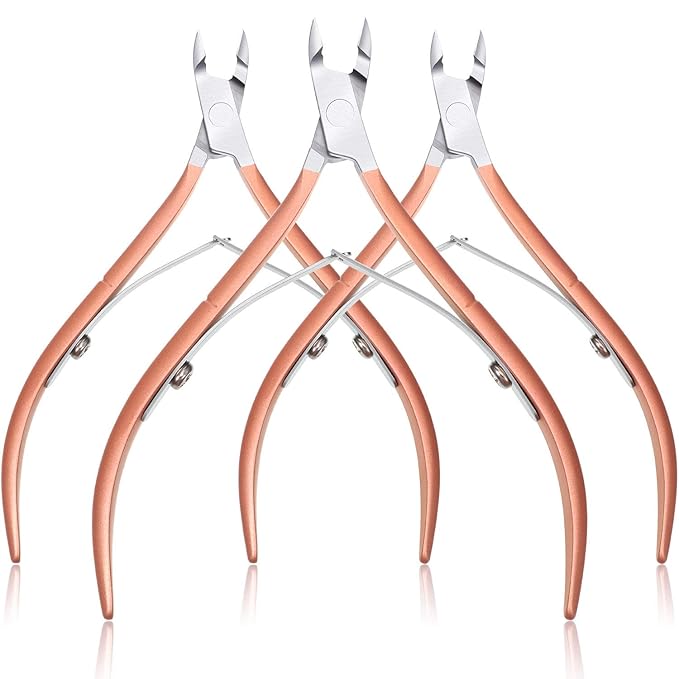 Mudder 3 Packs Cuticle Trimmer Nippers Cutter Tool Stainless Steel Nail Cuticle Scissors Remover with Pointed Blade Scissors Pedicure Manicure Tool for Fingernails and Toenails Nails Care