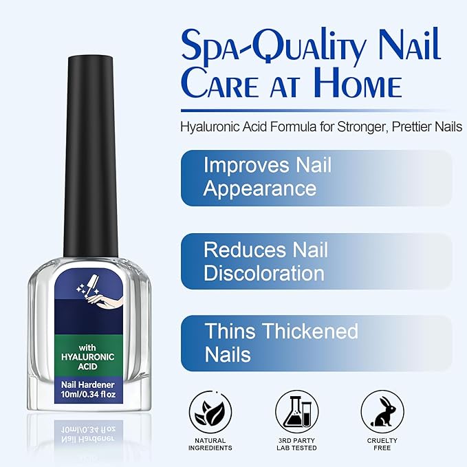 Natural Nail Hardener, Fast Absorbing Hyaluronic acid Nail Care Solution for Cracked Cuticles&Dry Nails, Improve Nail Gloss Moisturizes Conditions and Strengthens Resilient Cuticle Oil-1 Pc