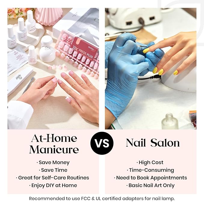 Beetles X Press Plus Gel Nails Kit - Glow French | Pink Short Square French Tip Press On Nails | 150Pcs 15 Sizes All-in-One Kit With Nail Glue,Remover,Builder Top Coat,Nail Lamp Gift For Women