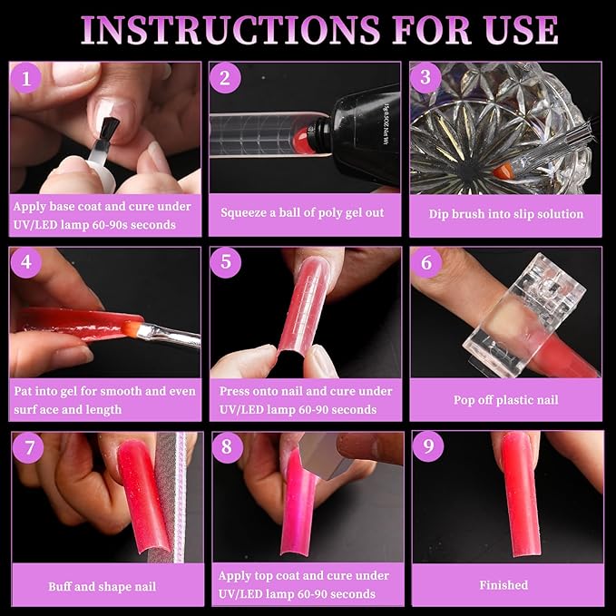 120 PCS Dual Nail Forms with 100 PCS Nail Forms for Gel Nail Poly 24 PCS Duet System Forms, Full Cover Long Coffin Nail Forms for Builder Gel Nail Art Design Salon&DIY/042