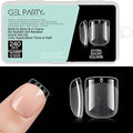GELPARTY Soft Gel Nail Tips Extra Short Square (XS) - 240Pcs Pre-Buffed Matte Full Cover Tips - Active Length, No Filing Needed, Soak Off Gel Extension System - Clear False Nails (12 Sizes)
