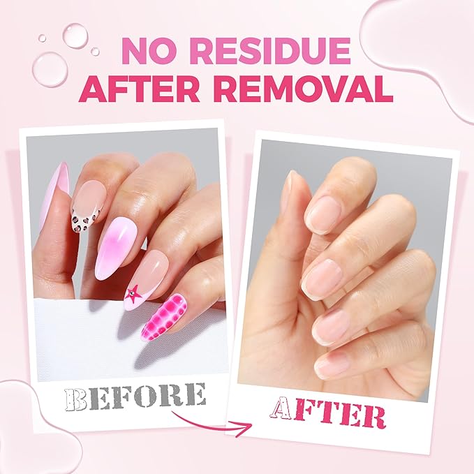 UNA GELLA Nail Glue Remover for Press on Nails 15ml Upgraded Stick & Remove 2 in 1 Acrylic Nails Remover for False Nails Tips Acetone-Free Gentle Gel Nail Remover, Not for Gel Polish Base Coat
