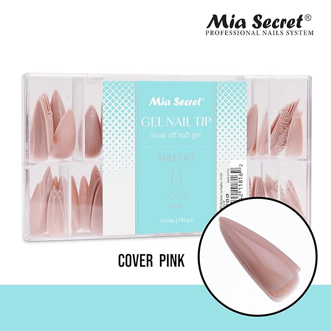 Pink Soft Gel Stiletto Nail Tips by Mia Secret Store