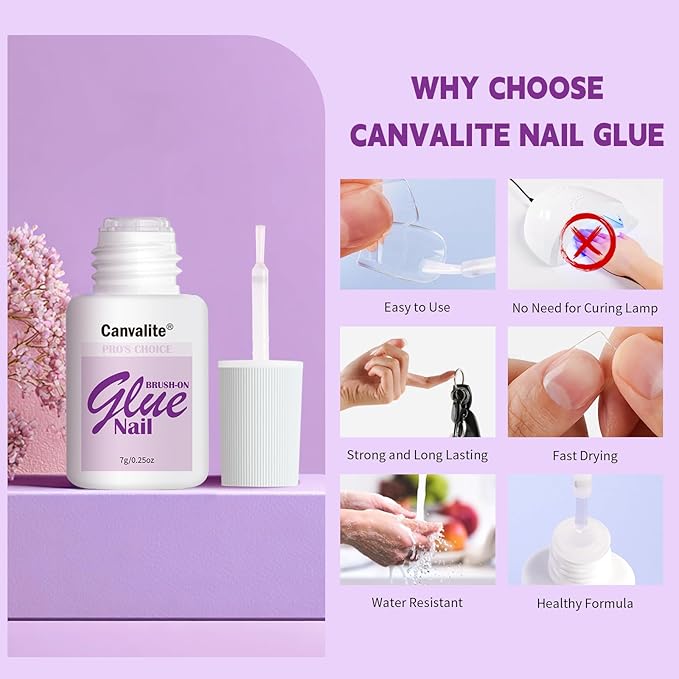 Canvalite 450Pcs Almond Press on Nails Kit with Nail Glue & Remover - Acrylic Gel Nail Tips for Extensions, 15 Sizes Full Cover False Nails, Half Matte & Glossy Finish, DIY at Home & Salon Use