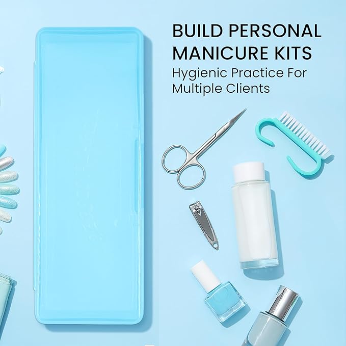 Beauticom Personal Box Storage Case for Professional Manicurist Nails Pedicure (Large Size) (1 Piece, BLUE)