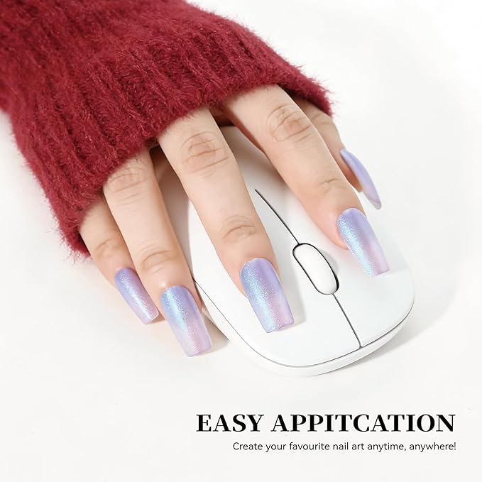 Semi Cured Gel Nail Strips Glazed Donut Blue Gel Nail Stickers with UV/LED Required Long Lasting Gel Nail Stickers Includes 22 Strips 2 Prep Pads, Nail File & Wooden Stick