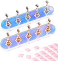 ANGNYA Nail Stand for Press on, 2 Set Aurora Nail Holder for Painting Nails Press on Nail Stands with 96 Pcs Reusable Sticky Putty for Nail Art Display Home & Salon Use