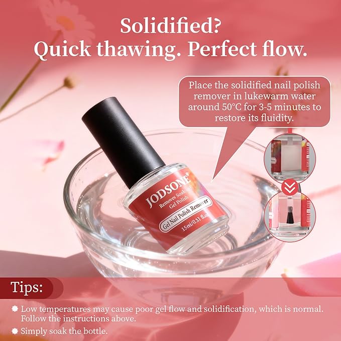 JODSONE Gel Nail Remover No Need Soaking or Wrapping for Quick And Easy Removal At Home with Cuticle Pusher and Nail File
