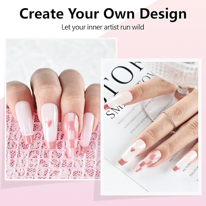JODSONE Nude Pink Swirl Nail Art Liner Gel Polish,10ml Classic Color 3D Nail Art Pens Effect Nail Print Design with Thin Brush for French Tips Manicure Painting DIY at Home - LB05