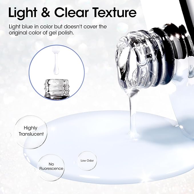 GELLEN 20ml Gel Top Coat, High Gloss Shiny Top Coat Nail Polish, Long Lasting Soak Off UV Light Needed Clear Nail Gel, Home Salon Manicure Gift for DIY Nail Art