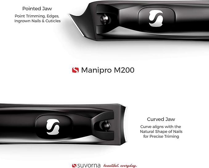 Suvorna Nail Clipper Set with Fingernail Cleaner for Under Nails - Large Nail Cutters for Thick Toenails, Edgy Nail Clipper and Nail File - Nail Clippers for Men and Nail Clippers for Women