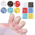 Mixed 3D Flower Nail Charms and Metal Caviar Beads, Acrylic Resin Flowers Nail Design Gold Silver Nail Ball Beads for DIY Decoration Nail Craft Accessories With Pickup Pencil(Bright Colors)