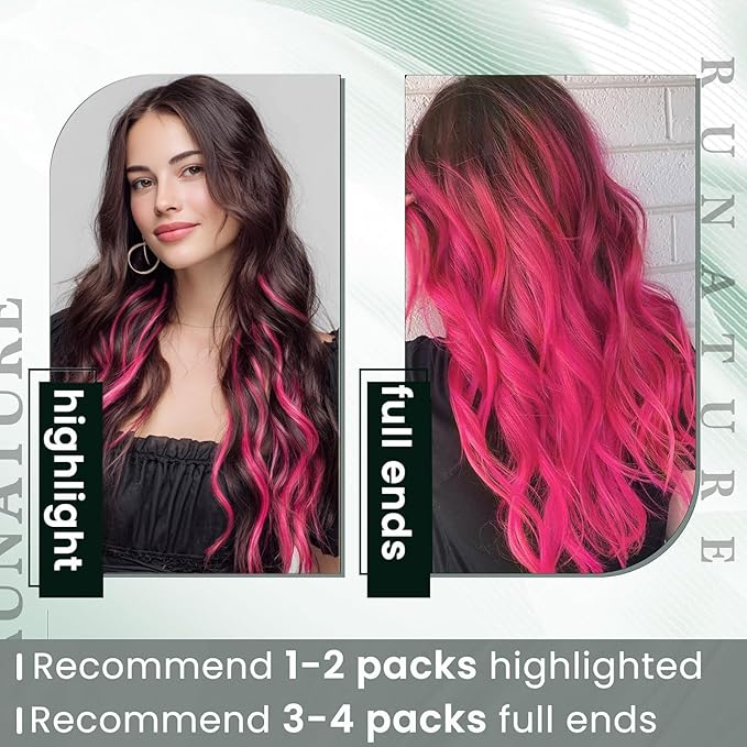 RUNATURE U Tip Hair Extensions Human Hair 14 Inch Hot Pink Hair Extensions Hot Fusion K Tip Extensions Real Human Hair Invisible Pink Extensions Hair Long Lasting 20g 25s