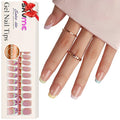 Gel French Tip Nails Medium Square French Tip Press on Nails SXVME White French Nail Tips 150Pcs Pre-applied Tip Primer Natural Skin Tones Fake Nails Extensions Gel Nail Kit for Women Girls DIY