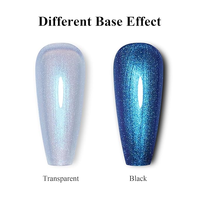 Pearl Gel Nail Polish, Blue Transparent Shimmer Shell Nail Gel Polish Glitter Mermaid Iridescent Pearlescent Sparkle Spring Summer Soak Off Led UV Manicure 15ML