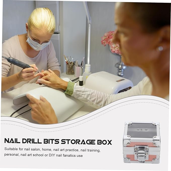 Angoily 2pcs Practical Nail Grinding Storage Case for Organized Manicure Tools Lightweight and Portable Design Fixing for Easy Access and Neat Desktop Arrangement