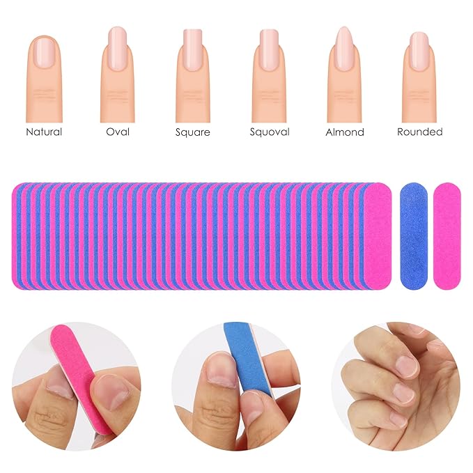 273Pcs Toe Separators Set- Nail Spa Party Tools, Mini Nail Files Buffers Block, Orange Nail Sticks Pedicure Wood Cuticle Pushers